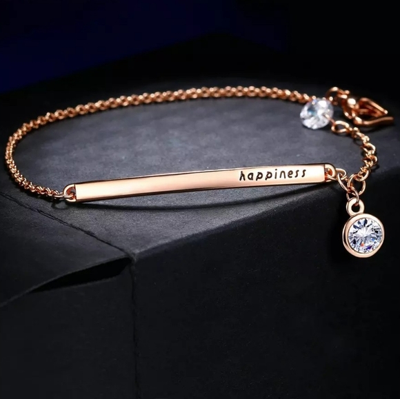 NEW Minimalist Rose Gold Bar Bracelet - Picture 3 of 10